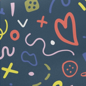 Random And Simple Doodles Midweight Cotton Poplin