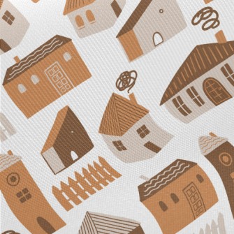 Houses Big And Small Midweight Cotton Poplin