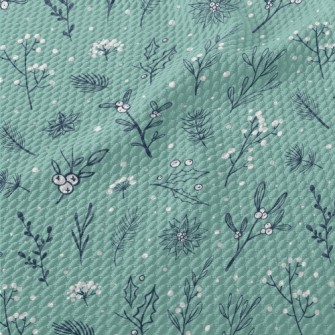 Hand Drawn Cartoon Christmas P Birdseye Piqué