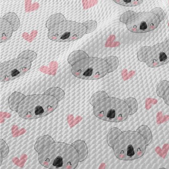 Hand Drawn Happy Koala Birdseye Piqué