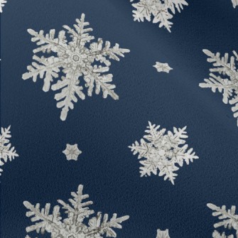 Hand Drawn Watercolor Snowflak Chiffon