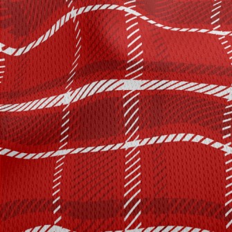 Christmas Red Plaid Athletic Mesh Flat Back