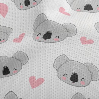 Hand Drawn Happy Koala Athletic Mesh Flat Back