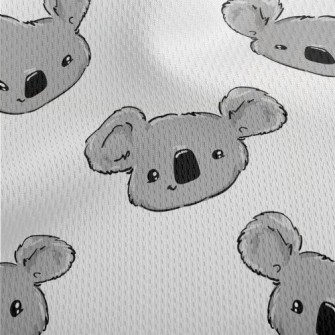 Hand Drawn Plush Koala Athletic Mesh Flat Back