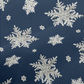Hand Drawn Watercolor Snowflak Performance Linen