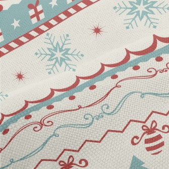 Beautiful Retro Christmas Patt Performance Linen