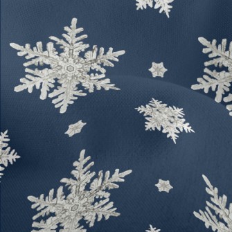 Hand Drawn Watercolor Snowflak Lightweight Performance Linen
