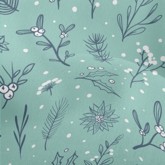 Hand Drawn Cartoon Christmas P Lightweight Performance Linen