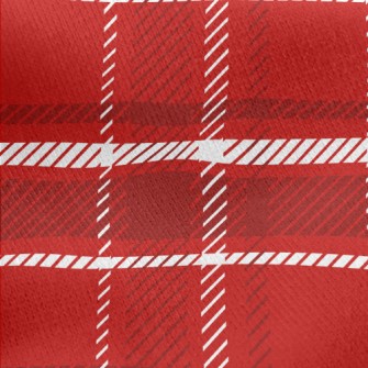 Christmas Red Plaid Jersey Backed Fleece
