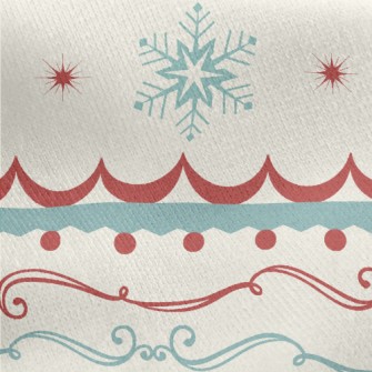 Beautiful Retro Christmas Patt Jersey Backed Fleece