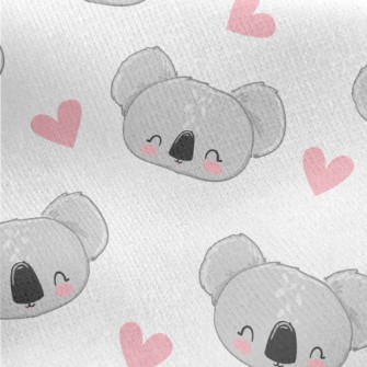 Hand Drawn Happy Koala Jersey Backed Fleece