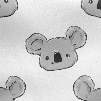 Hand Drawn Plush Koala Jersey Backed Fleece