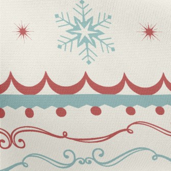 Beautiful Retro Christmas Patt Pongee