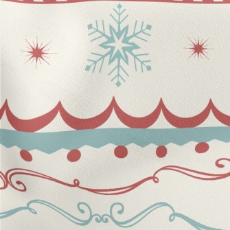 Beautiful Retro Christmas Patt Lightweight Cotton Poplin