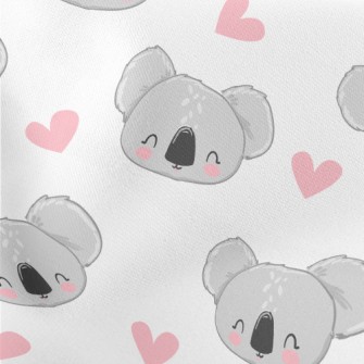 Hand Drawn Happy Koala Lightweight Cotton Poplin