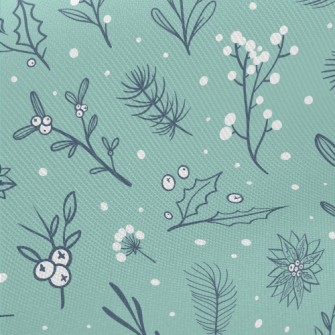 Hand Drawn Cartoon Christmas P Midweight Cotton Poplin