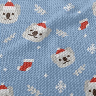 Cartoon Christmas Koala Birdseye Piqué