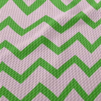 Purple Green Wave Pattern Birdseye Piqué