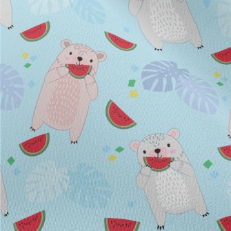 Cute Little Bear Eating Waterm Chiffon