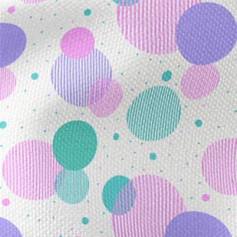 Dots And Stripes Circle Waterproof Canvas