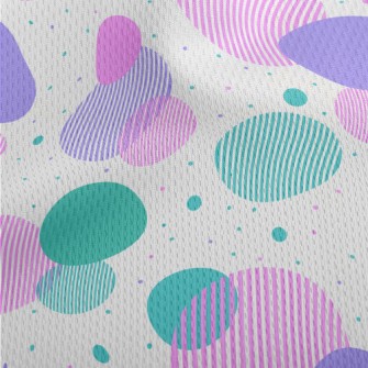 Dots And Stripes Circle Athletic Mesh Flat Back