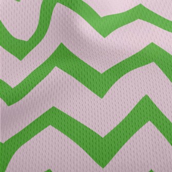 Purple Green Wave Pattern Athletic Mesh Flat Back
