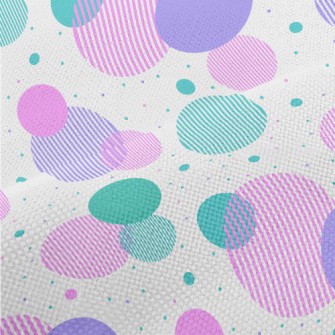 Dots And Stripes Circle Performance Linen