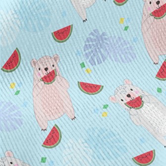 Cute Little Bear Eating Waterm Standard Corduroy