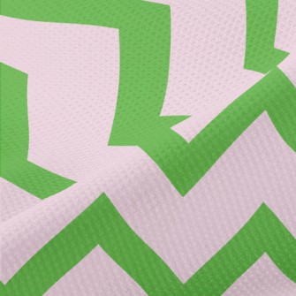 Purple Green Wave Pattern Piqué