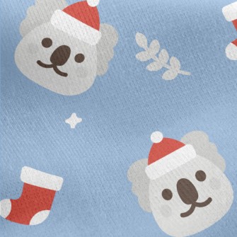 Cartoon Christmas Koala Jersey Backed Fleece
