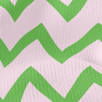 Purple Green Wave Pattern Stretch Jersey