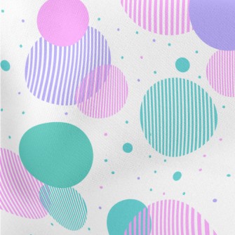 Dots And Stripes Circle Lightweight Cotton Poplin