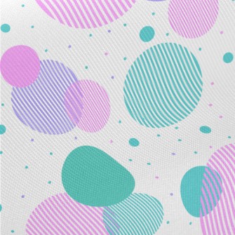 Dots And Stripes Circle Midweight Cotton Poplin