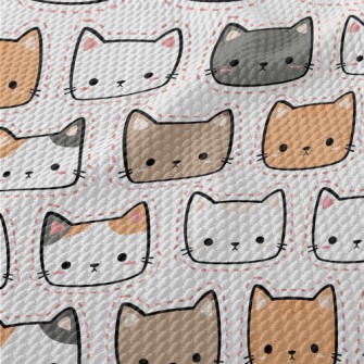 Three-color Cats Of Various Co Birdseye Piqué