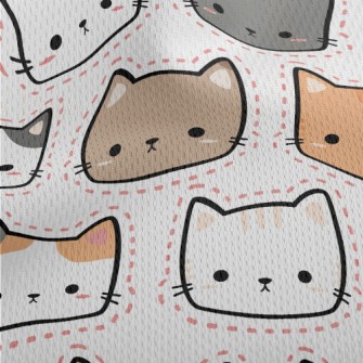 Three-color Cats Of Various Co Athletic Mesh Flat Back