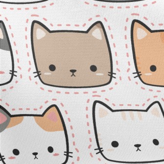 Three-color Cats Of Various Co Pongee