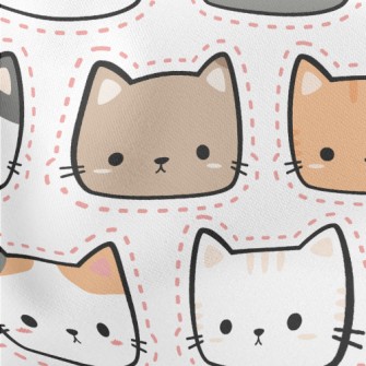 Three-color Cats Of Various Co Lightweight Cotton Poplin