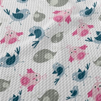 Confused Little Birds Birdseye Piqué