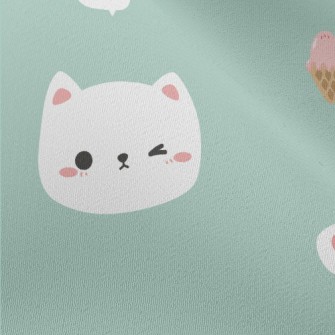 White Cat And Delicious Ice Cr Chiffon