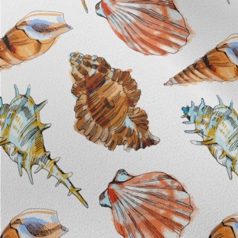 Colorful Seashells In Watercol Chiffon