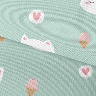 White Cat And Delicious Ice Cr Waterproof Oxford