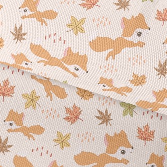Big-eyed Fox Running In Autumn Waterproof Oxford
