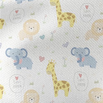 Lively And Cute African Animal Waterproof Canvas