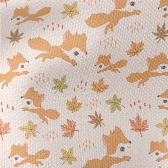 Big-eyed Fox Running In Autumn Waterproof Canvas