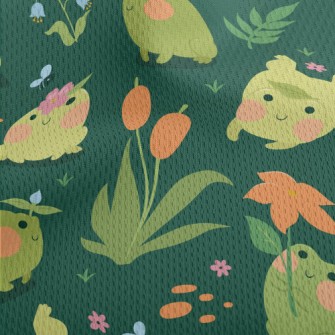 Frogs Playing By The Riverbank Athletic Mesh Flat Back