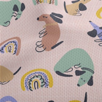 Playful Animals In Hippie Styl Athletic Mesh Flat Back