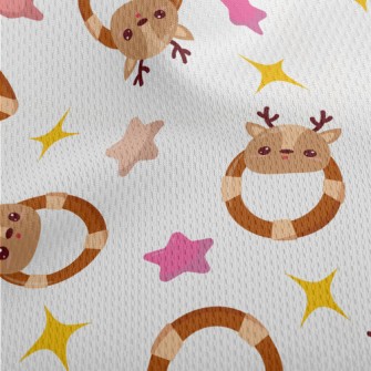 Cute Elk Shaped Rattle Athletic Mesh Flat Back