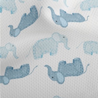 Cute Little Elephants Waiting  Athletic Mesh Flat Back