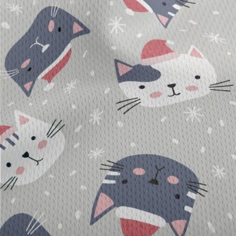 Cat Wearing Santa&#39;s Hat Athletic Mesh Flat Back