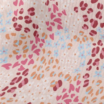 Floral Heart And Animal Print  Terry